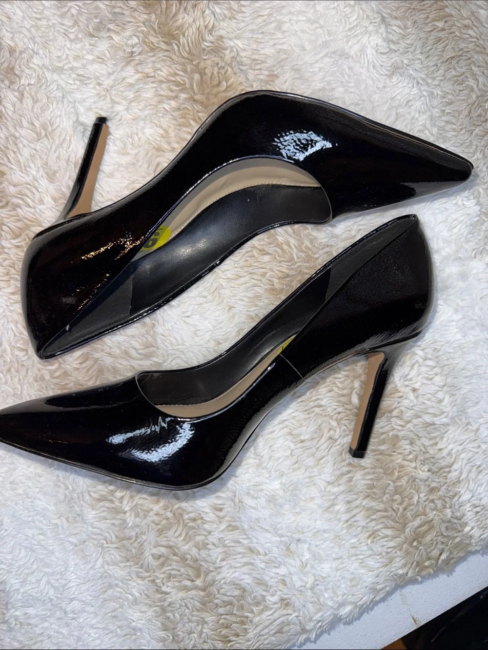 Vince Camuto Black Patent Pointed Pumps